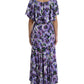 Elegant Floral Silk Maxi Dress