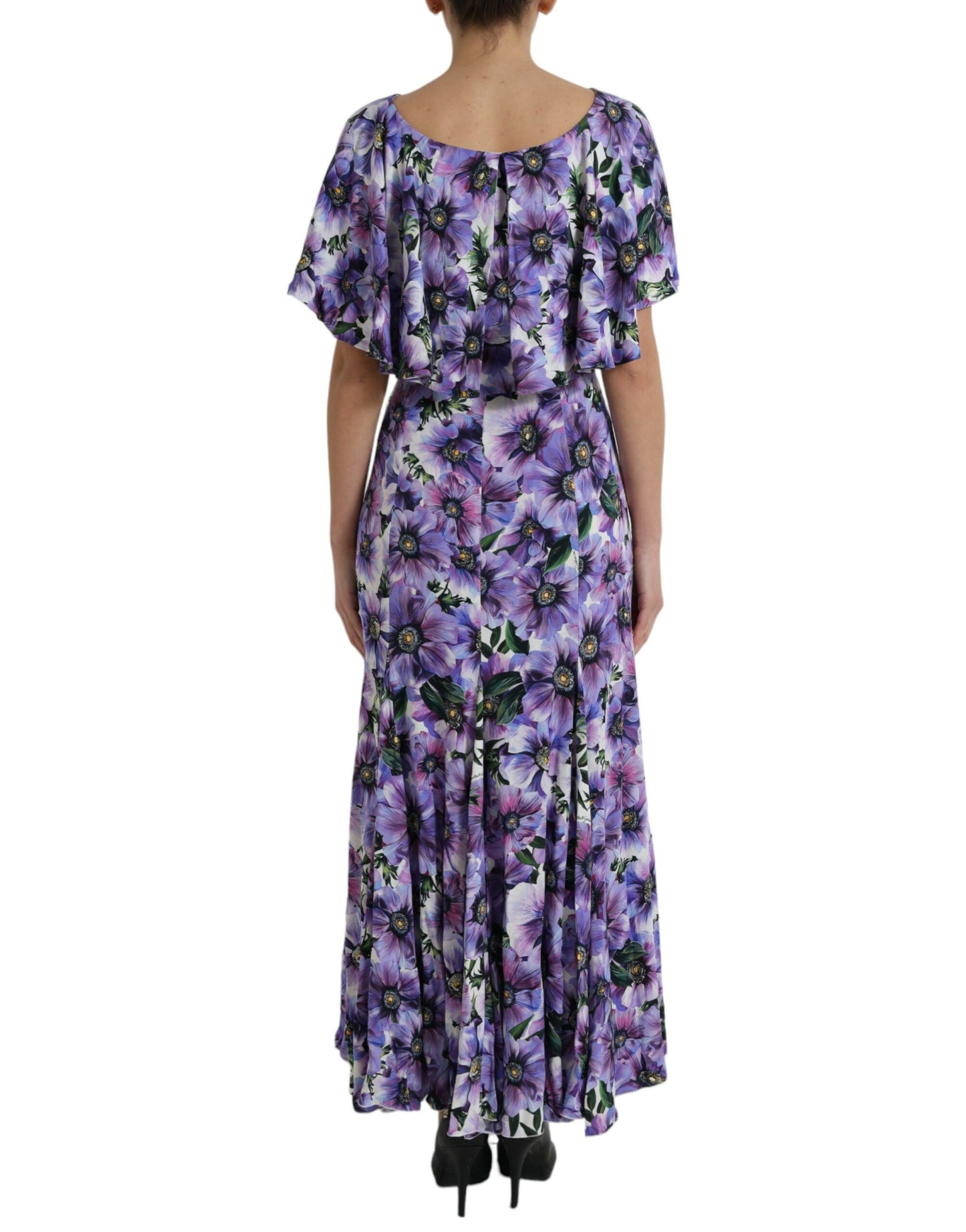 Elegant Floral Silk Maxi Dress