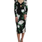 Elegant Floral Bodycon Midi Dress