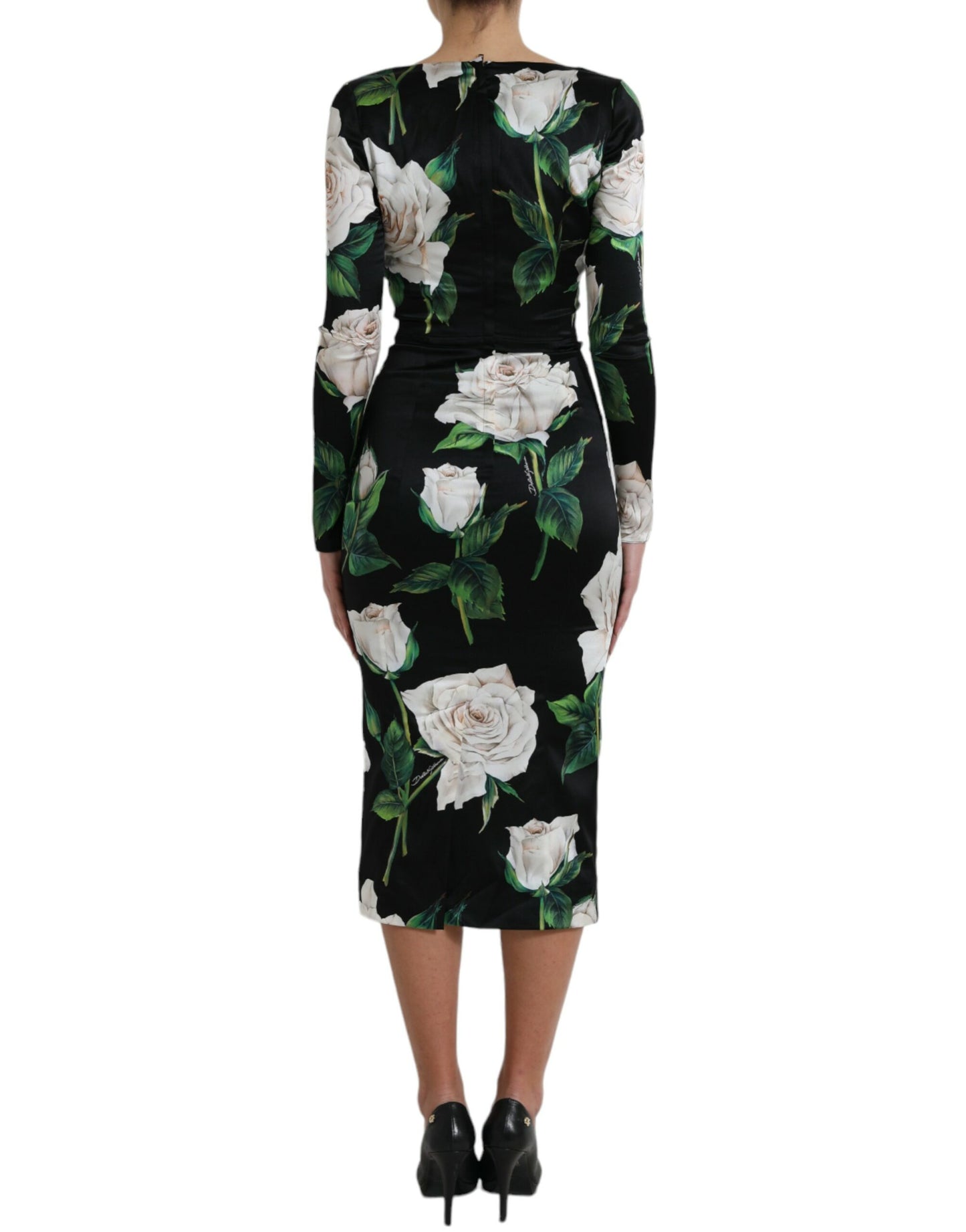 Elegant Floral Bodycon Midi Dress