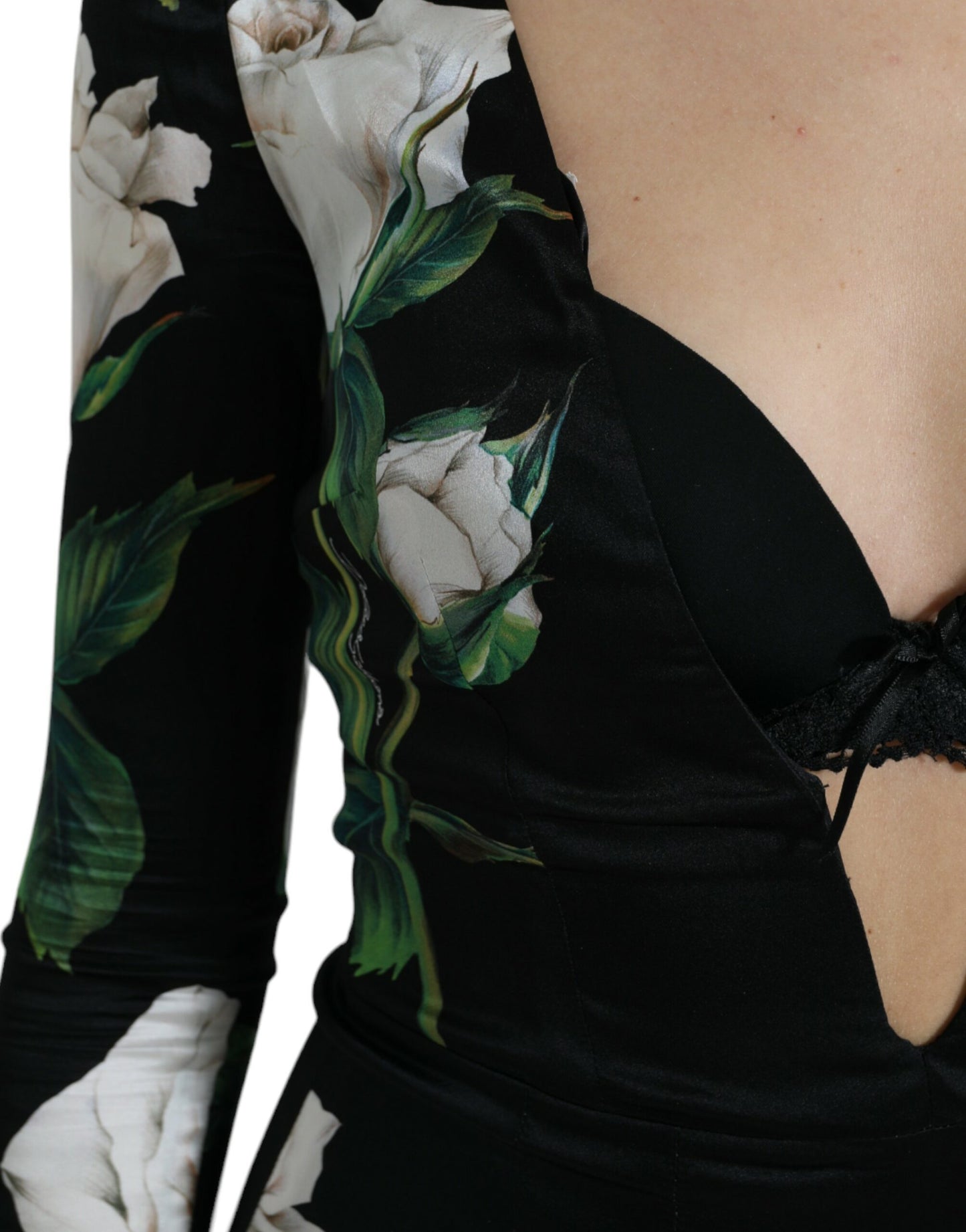 Elegant Floral Bodycon Midi Dress