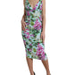 Elegant Floral Sheath Midi Dress