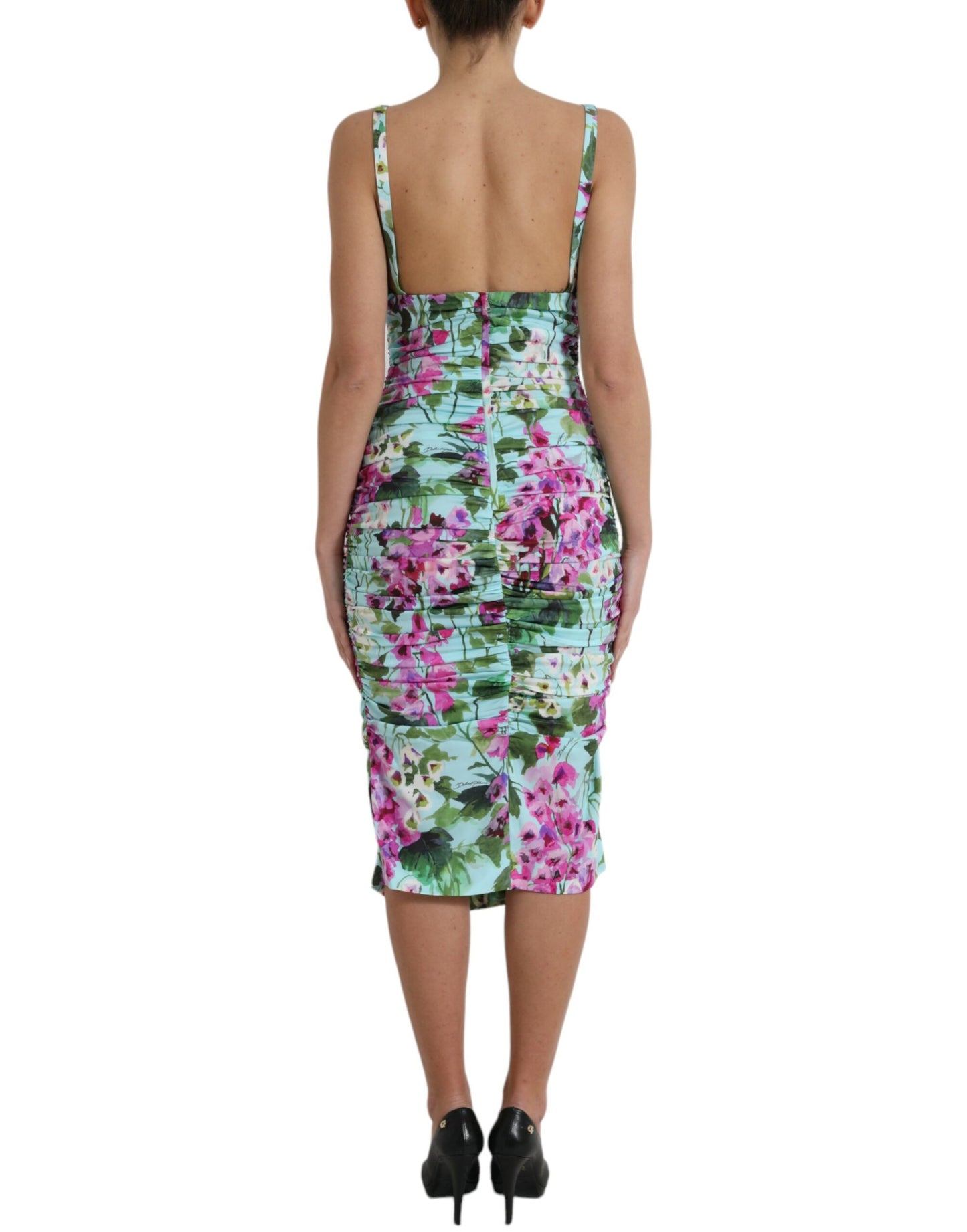Elegant Floral Sheath Midi Dress