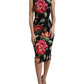 Elegant Floral Sheath Midi Dress