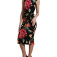Elegant Floral Sheath Midi Dress
