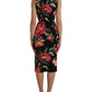 Elegant Floral Sheath Midi Dress