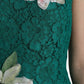 Elegant Lace Midi Dress with Floral Appliques