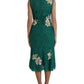 Elegant Lace Midi Dress with Floral Appliques