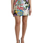Multicolor Majolica Mini High Waist Skirt