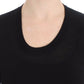 Elegant Black Wool Blend Crewneck Sweater