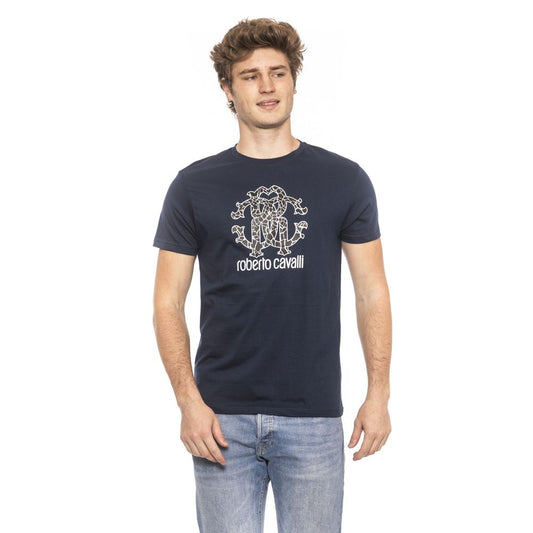 Blue Cotton Men T-Shirt