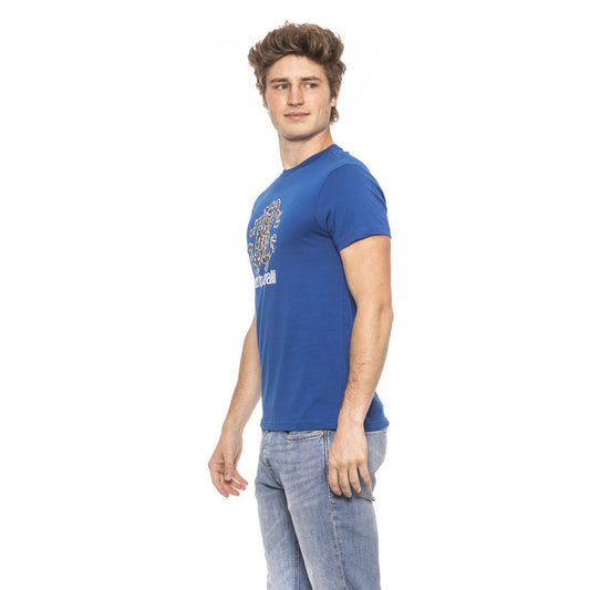 Blue Cotton Men T-Shirt
