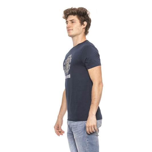 Blue Cotton Men T-Shirt