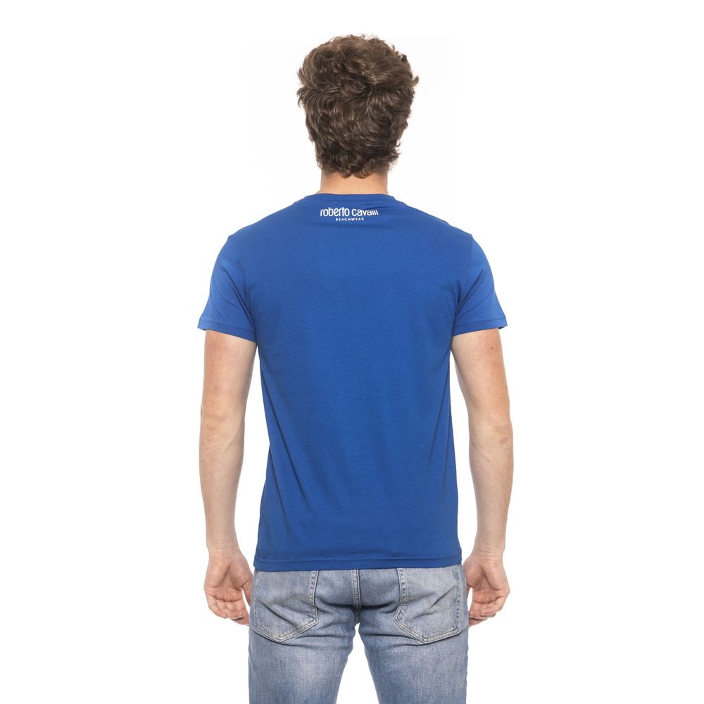 Blue Cotton Men T-Shirt