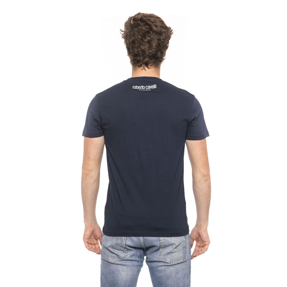 Blue Cotton Men T-Shirt