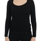Elegant Black Wool Crewneck Sweater