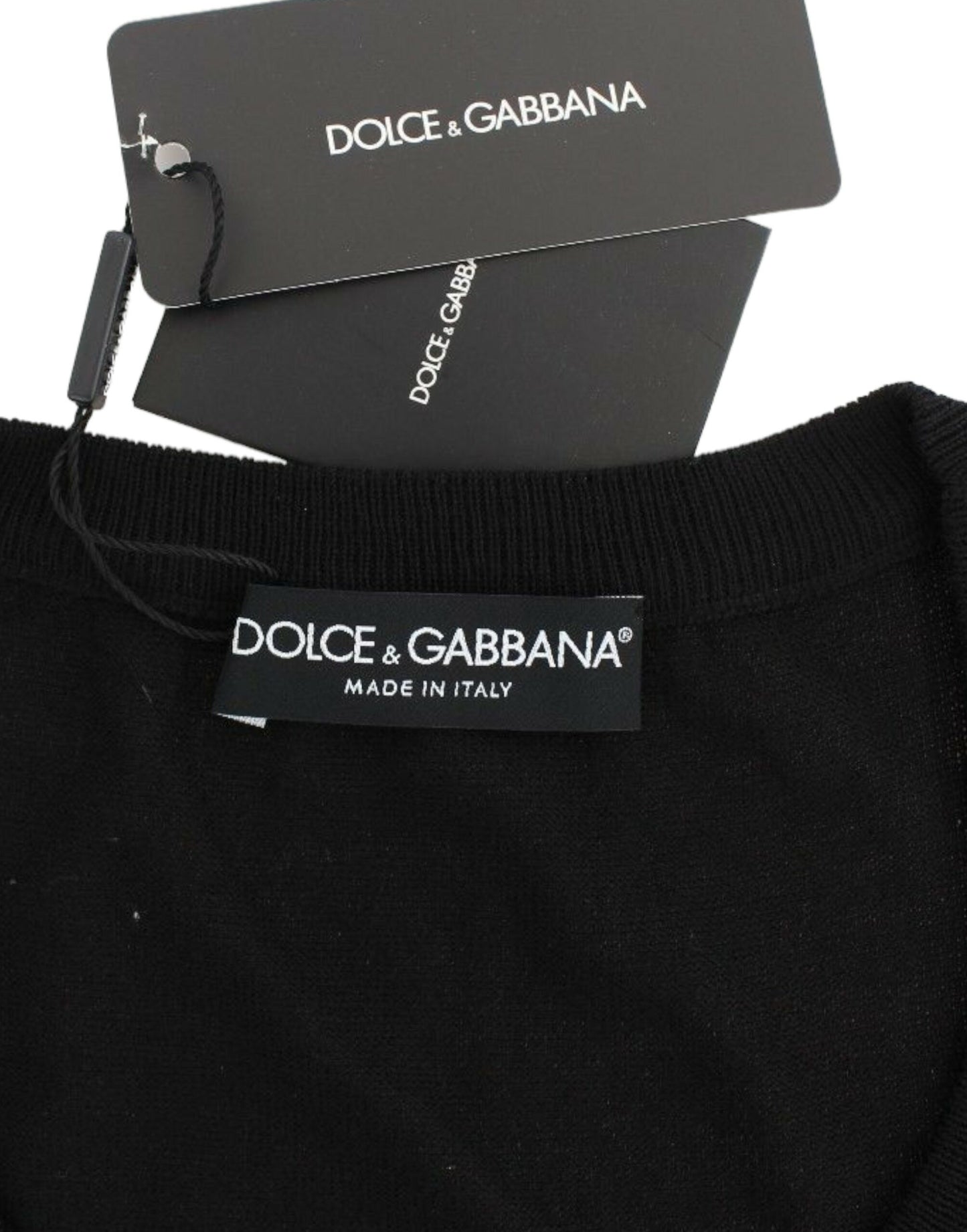 Elegant Black Wool Crewneck Sweater