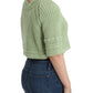 Chic Green Cropped Cotton Sweater
