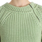 Chic Green Cropped Cotton Sweater
