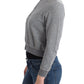 Chic Gray Cotton Blend Short Cardigan