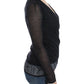 Deep V-neck Black Wool Blend Sweater