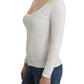 Chic White Floral Lace Long Sleeve Top