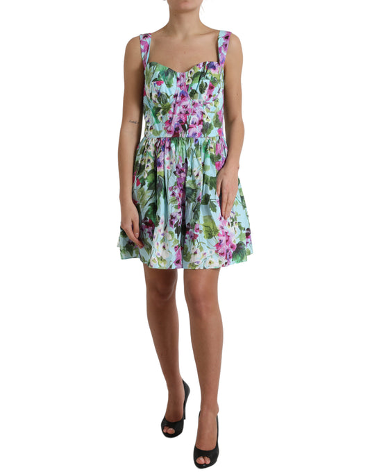 Floral Print Cotton Mini A-line Dress