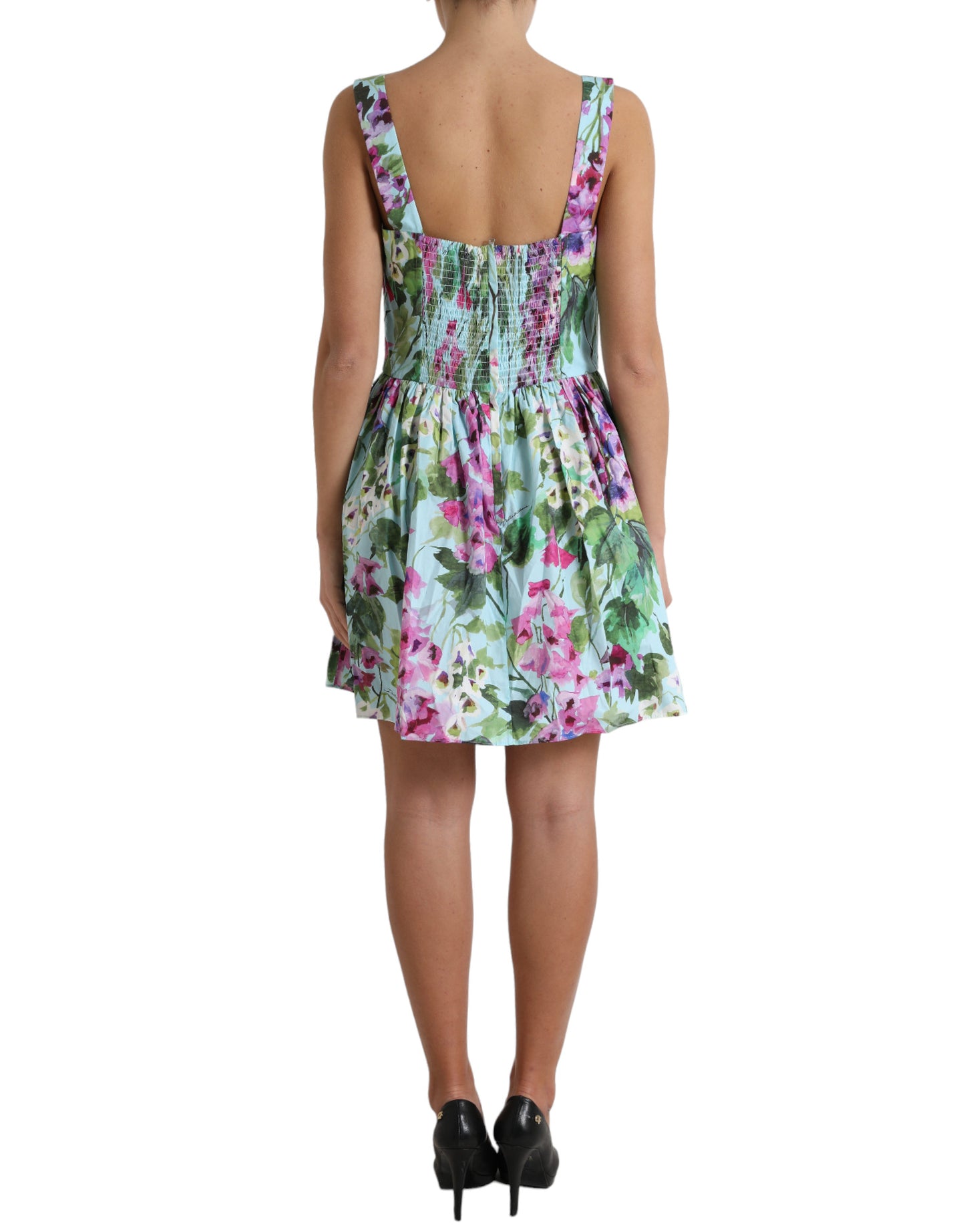 Floral Print Cotton Mini A-line Dress