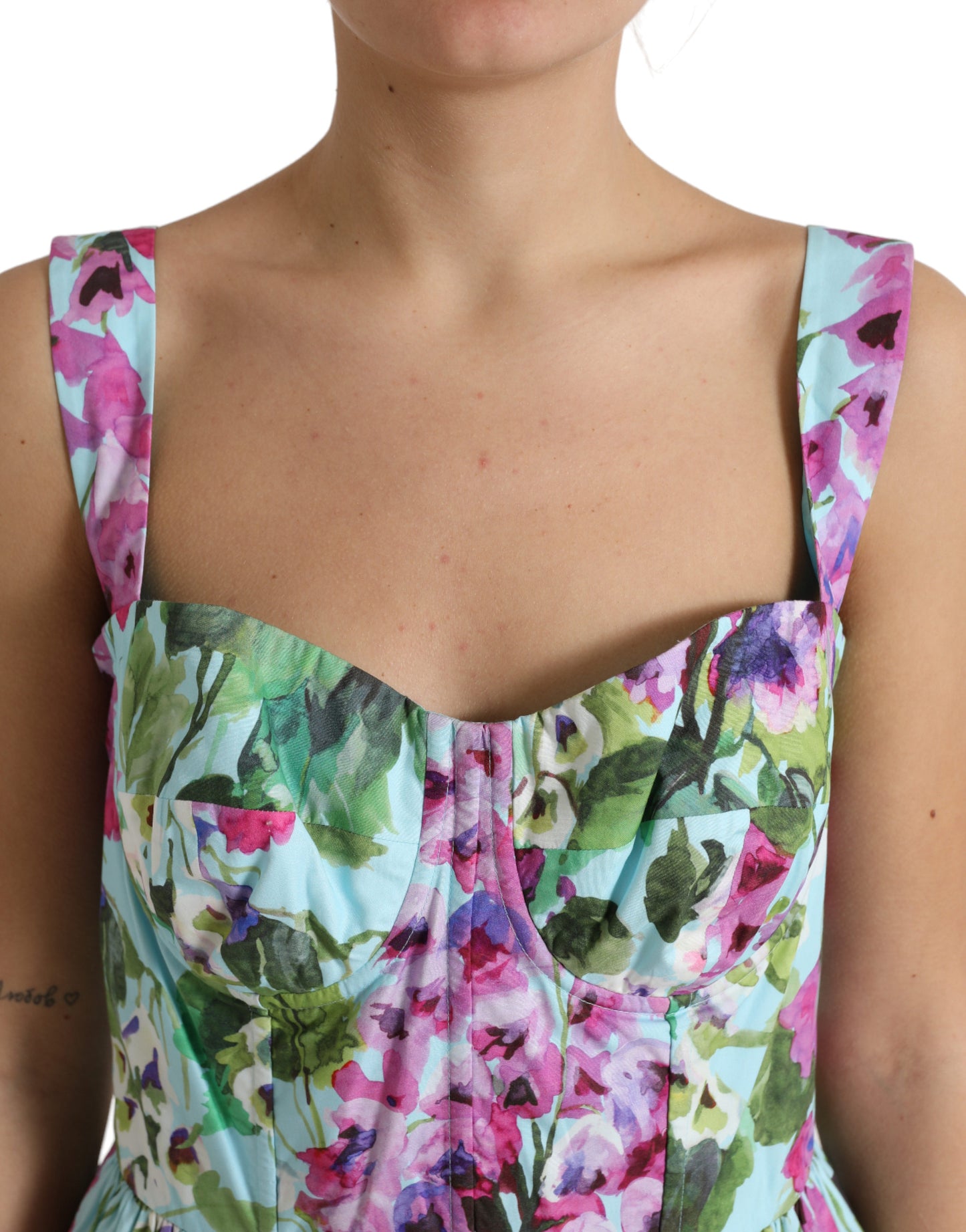 Floral Print Cotton Mini A-line Dress