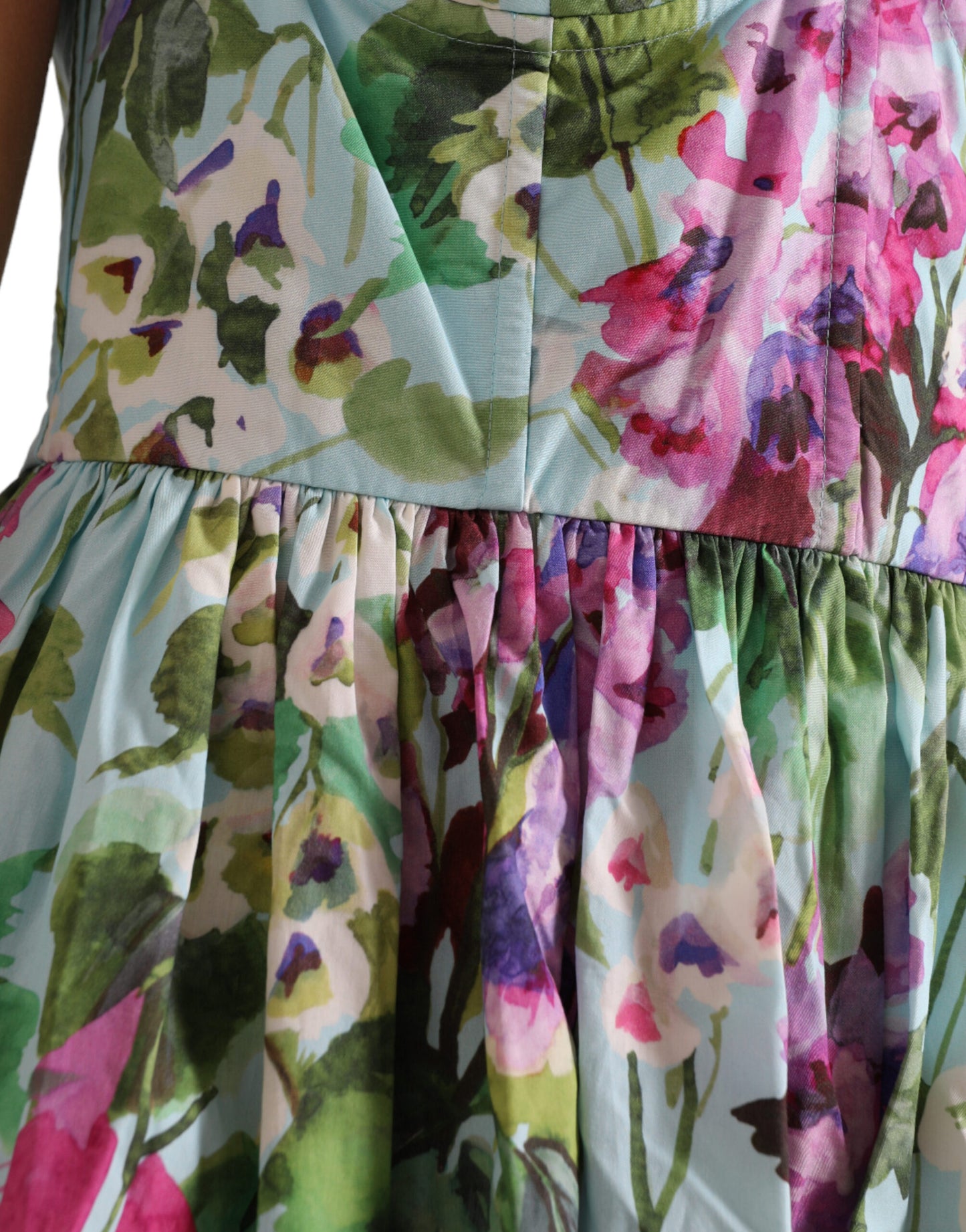 Floral Print Cotton Mini A-line Dress