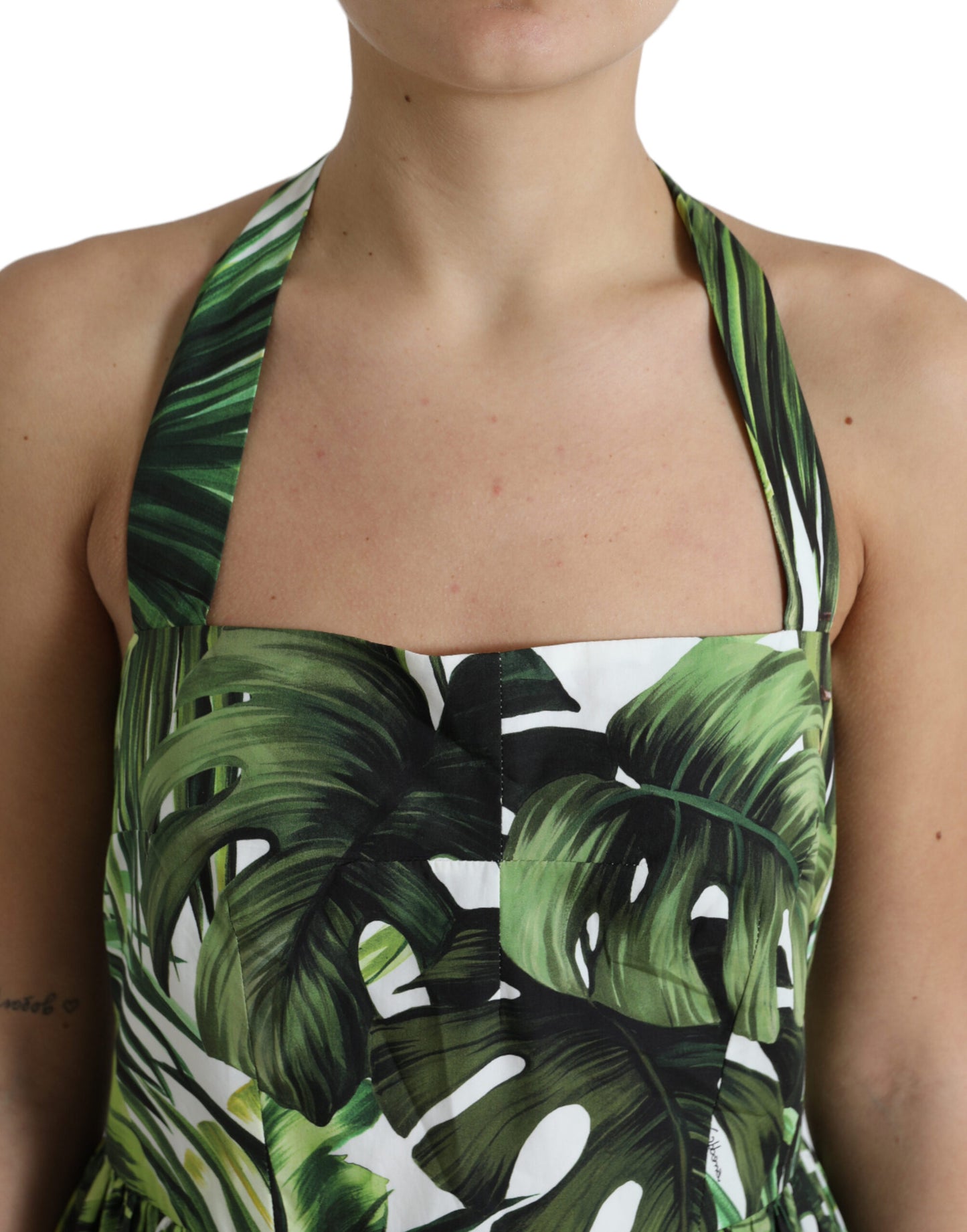Elegant Green Halter Midi Dress