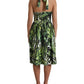Elegant Green Halter Midi Dress