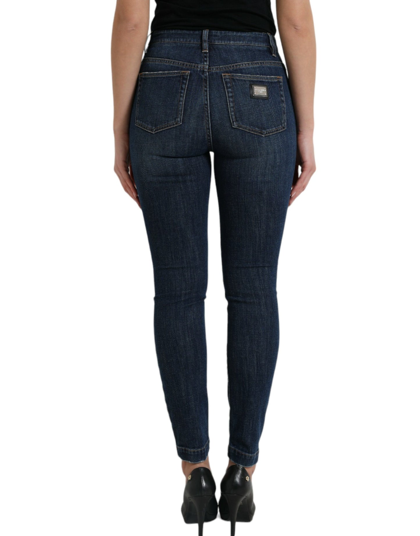 Elegant High-Waist Stretch Denim Jeans