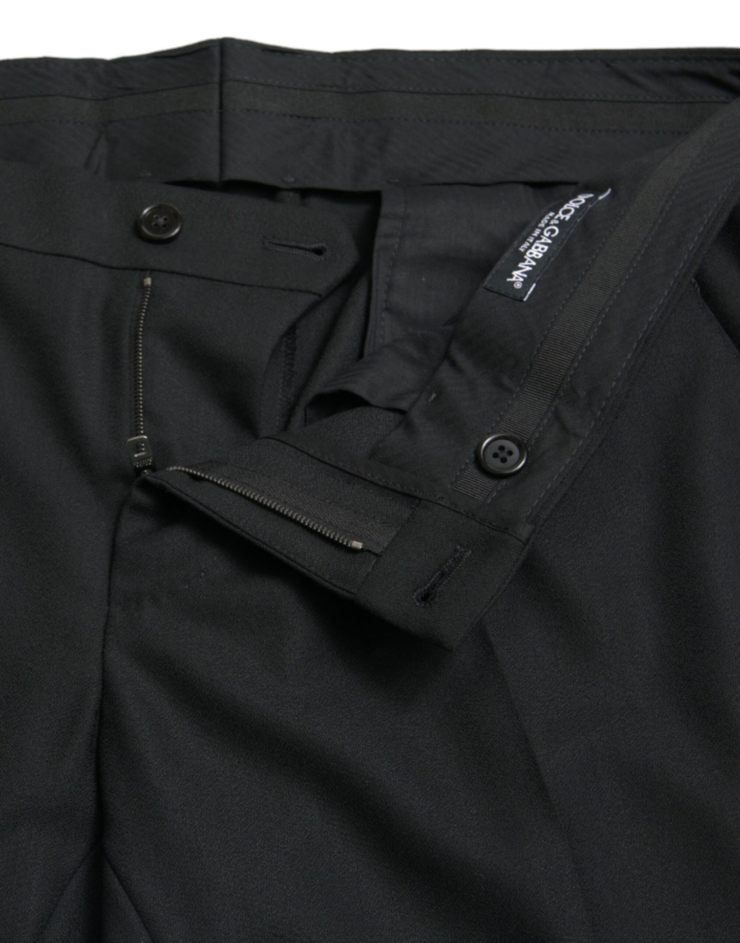 Elegant Mid Waist Tapered Virgin Wool Pants