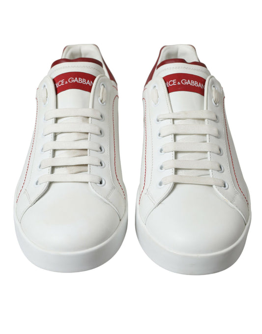 Chic White & Red Portofino Sneakers