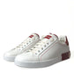 Chic White & Red Portofino Sneakers