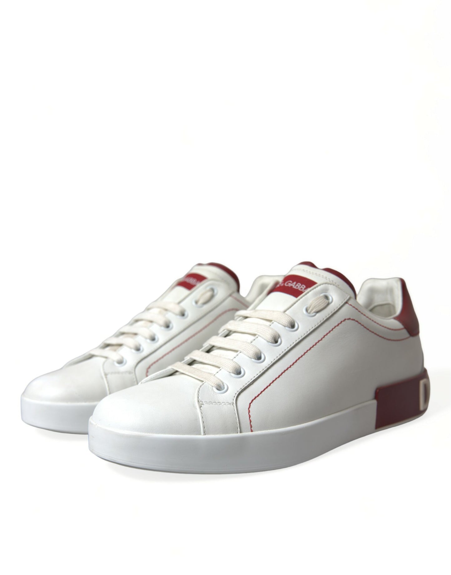 Chic White & Red Portofino Sneakers