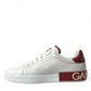 Chic White & Red Portofino Sneakers