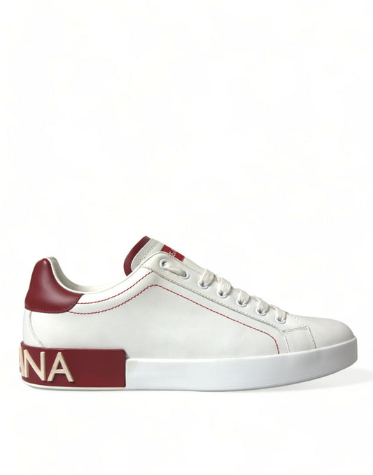 Chic White & Red Portofino Sneakers