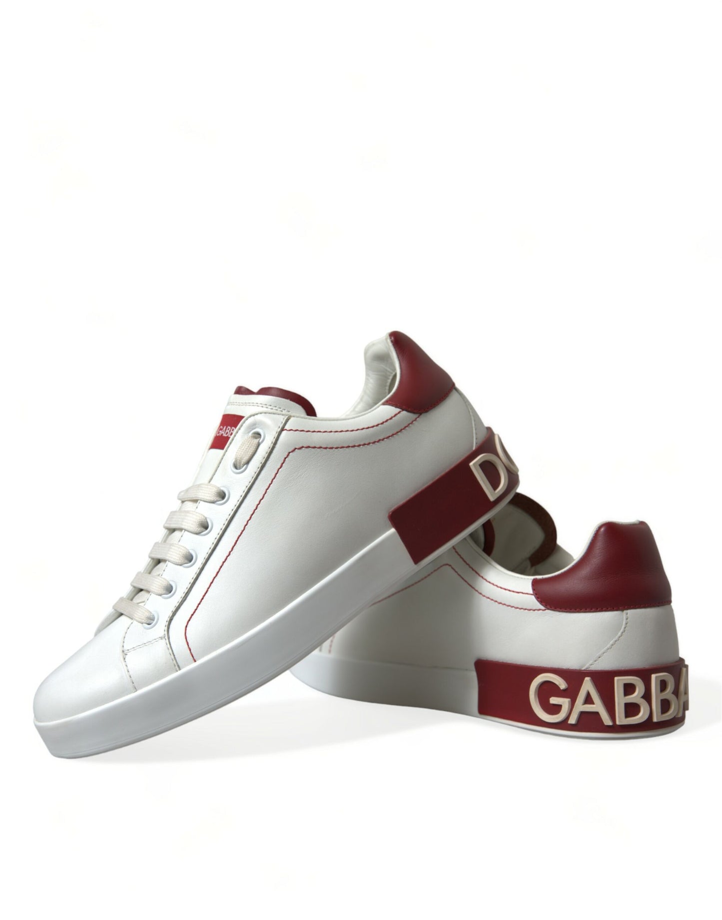 Chic White & Red Portofino Sneakers