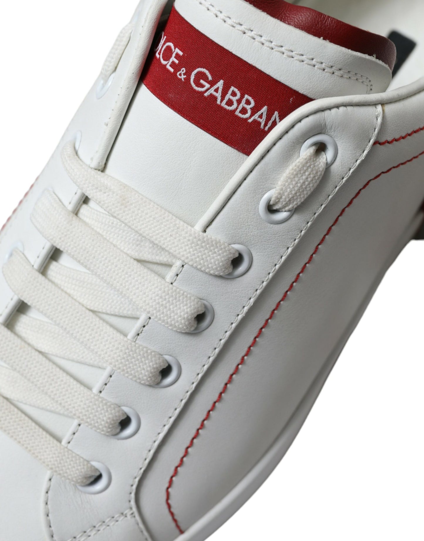 Chic White & Red Portofino Sneakers