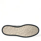 Elegant Black Crocodile Leather Low-Top Sneakers