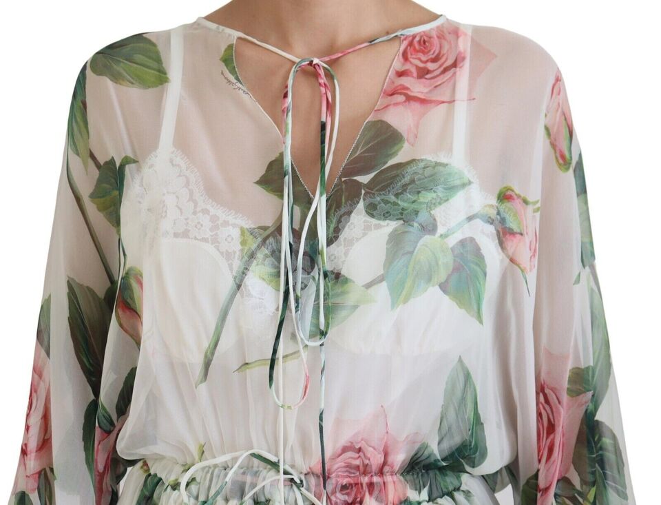 Elegant Floral Maxi Silk Dress