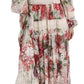 Elegant Floral Maxi Dress with Silk Lining