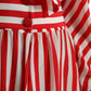 Elegant Striped Silk Maxi Dress with Ascot Collar