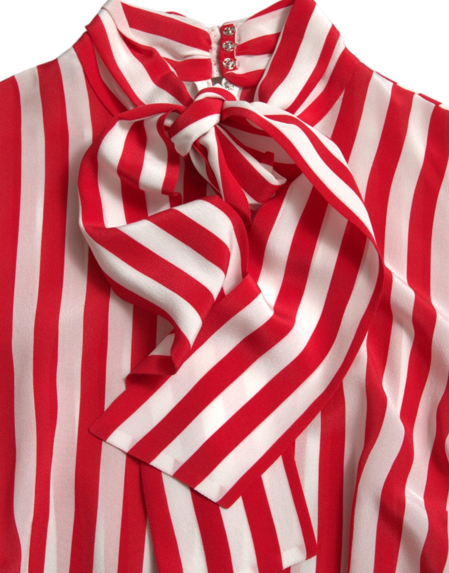 Elegant Striped Silk Maxi Dress with Ascot Collar