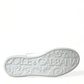 Elegant White Low-Top Calfskin Sneakers