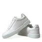 Elegant White Low-Top Calfskin Sneakers
