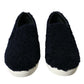 Elegant Shearling Slip-On Sneakers in Blue