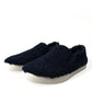Elegant Shearling Slip-On Sneakers in Blue
